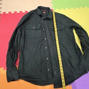 Timberland PRO Men's Dark Green Flannel Shirt Original Fit Size L Long Sleeve